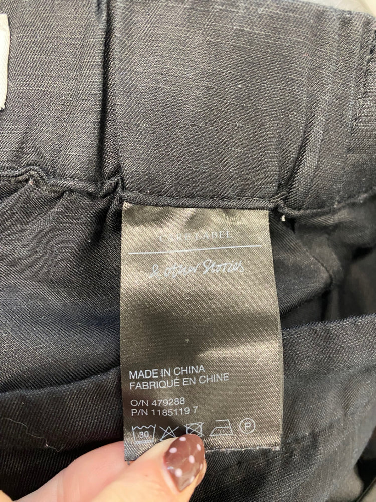 Fabulous & Other Stories Wide leg trousers linen blend UK 14 Black SS002