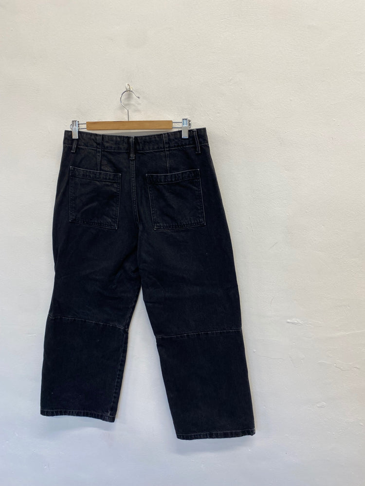 Fabulous All Saints Tay carpenter Wide leg jeans W28" Black SS002