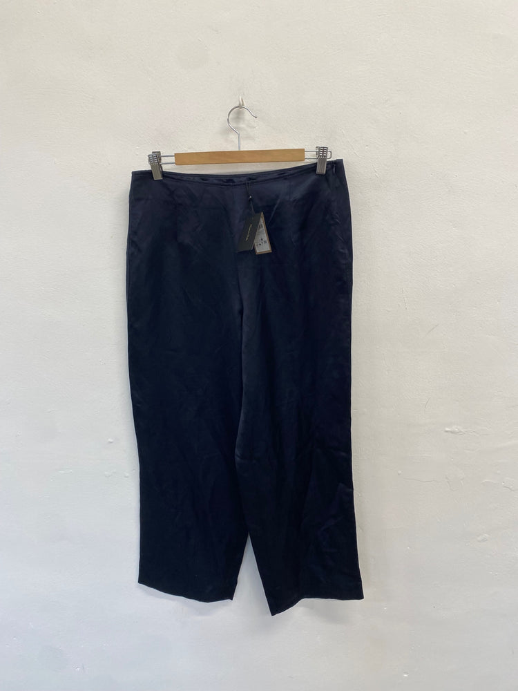 Fabulous Massimo Dutti Wide leg trousers UK 12 Navy SS002