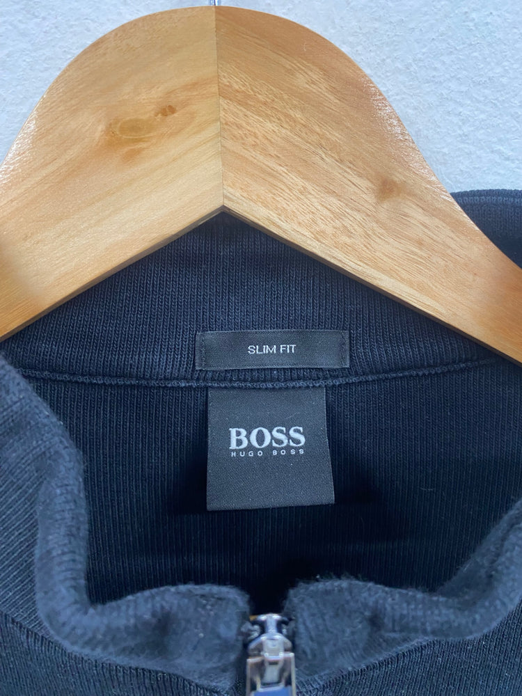 Fabulous Hugo Boss 1/4 Zip Top UkXL Black Pure Cotton CP002