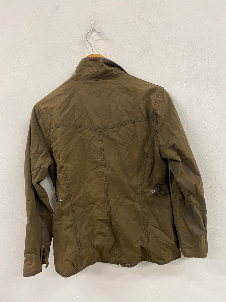 Fabulous Barbour Utility Jacket Tartan Lining Uk10 Olive Brown CP002