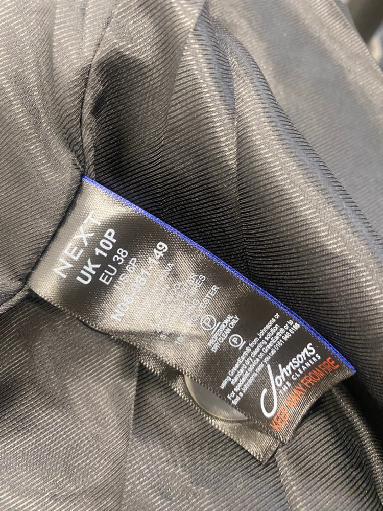 Fabulous Next Overcoat UK10 petite Beige black Marl double breasted Trench CP002