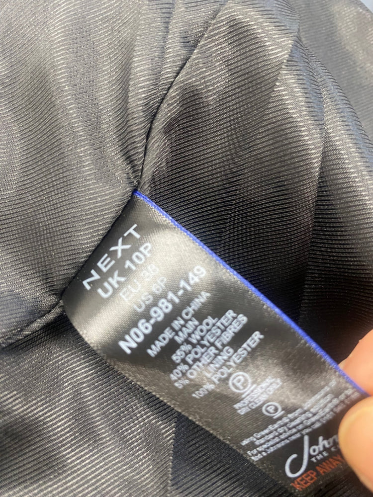 Fabulous Next Overcoat UK10 petite Beige black Marl double breasted Trench CP002