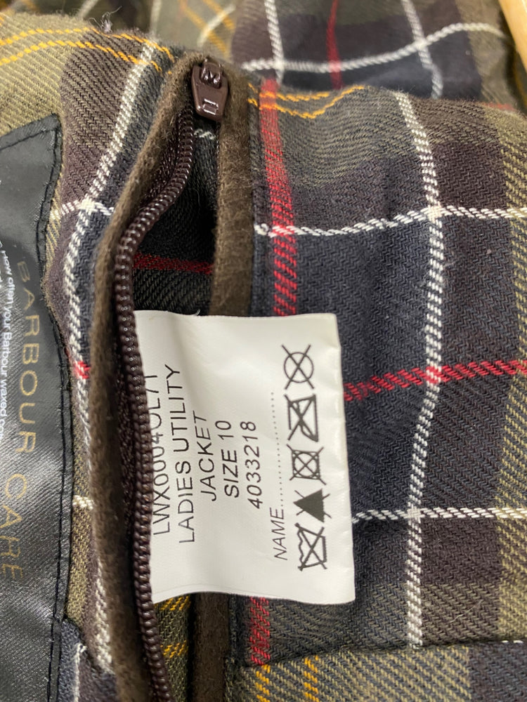 Fabulous Barbour Utility Jacket Tartan Lining Uk10 Olive Brown CP002