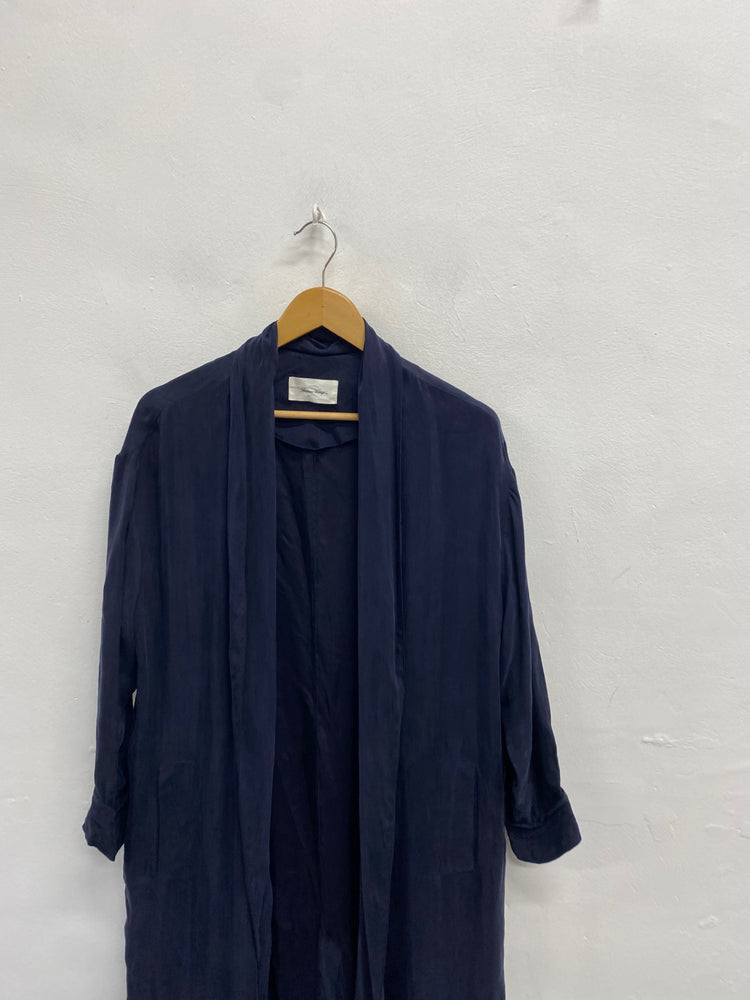 Fabulous American vintage longline Kimono UK 8 Navy Blue SS002