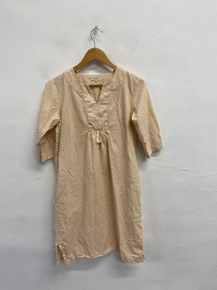 Fabulous NoLoGo midi Dress UK 8 Peach striped MW492