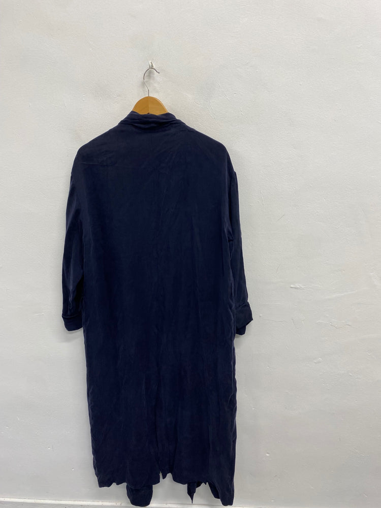 Fabulous American vintage longline Kimono UK 8 Navy Blue SS002