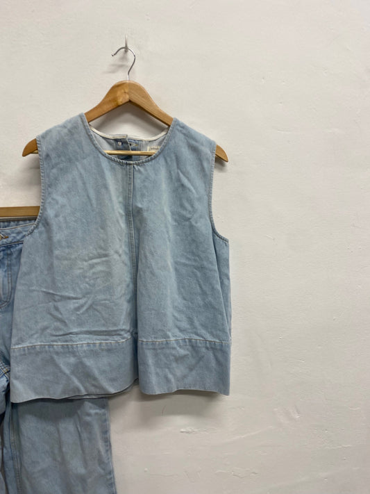 Fabulous Nobody’s Child denim Two-piece set UK 14-16 Light blue jeans top #700 LG276