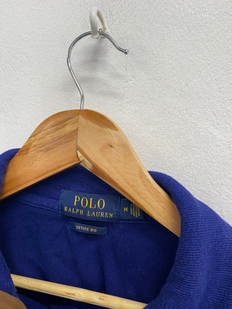 Fabulous Polo Ralph Lauren Sweater knit rib estate cotton UK M Blue LG276