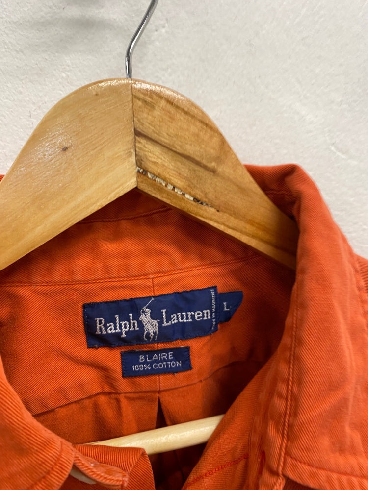 Fabulous Ralph Lauren Shirt UK L Orange cotton Blaire LG276