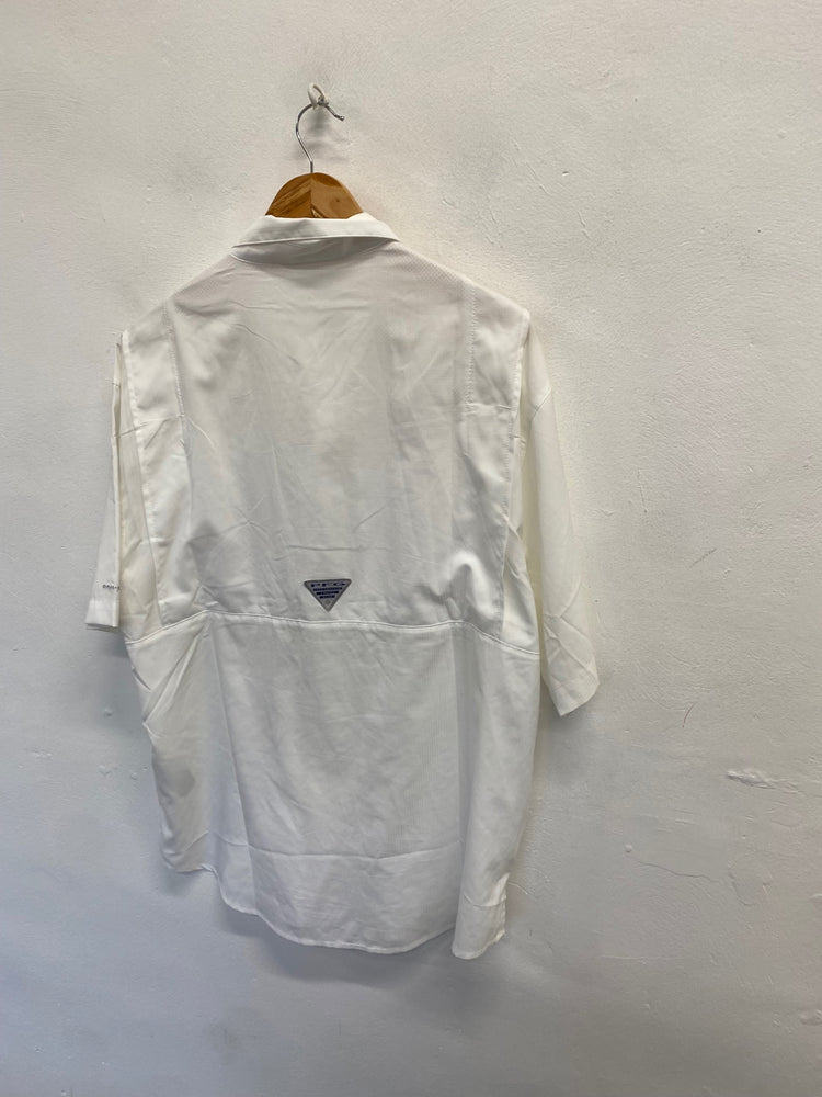 Fabulous Columbia Shirt UK M White Texas longhorns LG276