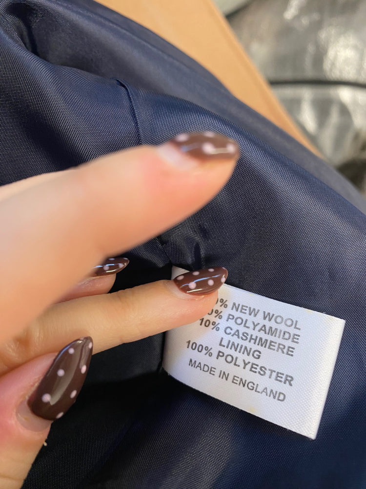 Fabulous Kesta London Peacoat UK 10 Navy tan LG276