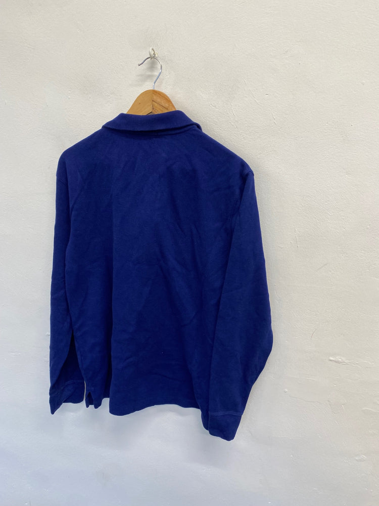 Fabulous Polo Ralph Lauren Sweater knit rib estate cotton UK M Blue LG276