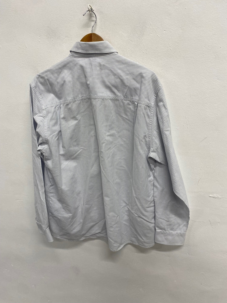 Fabulous Fred Perry Shirt UK L Blue white stripe LG276