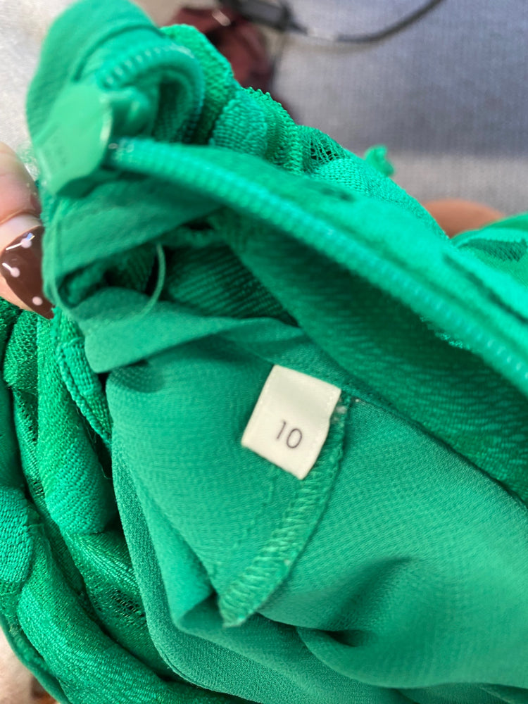 Fabulous Damsel in a dress Maxi Dress UK 10 Green lace CP002