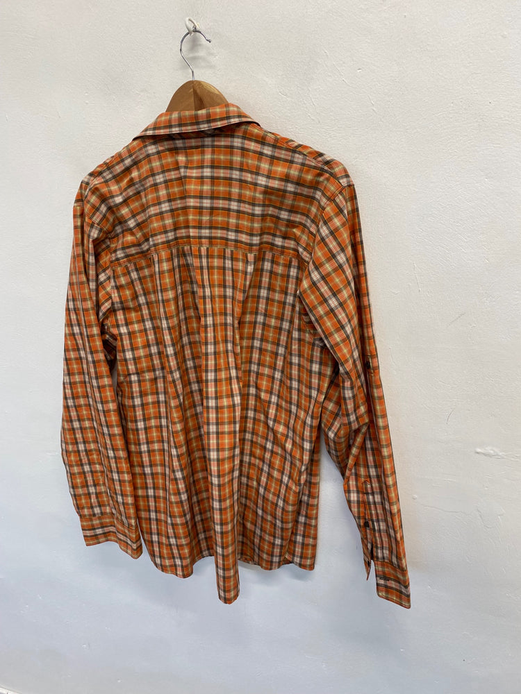 Fabulous The North Face Shirt UK XL Orange checked LG276