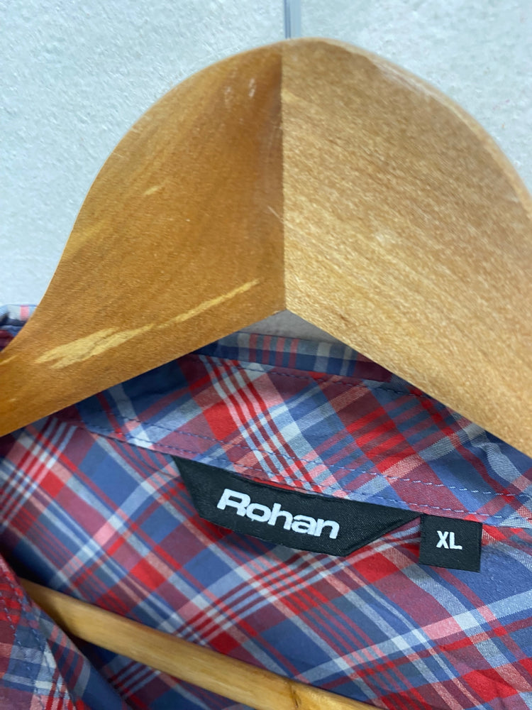 Fabulous Rohan Shirt UK XL Red and Blue checked popper LG276
