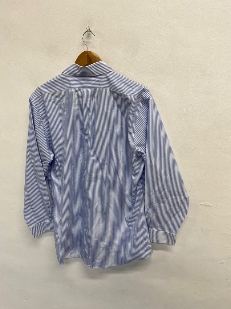 Fabulous Brooks Brothers Shirt 16.5" Blue and White Stripes LG276
