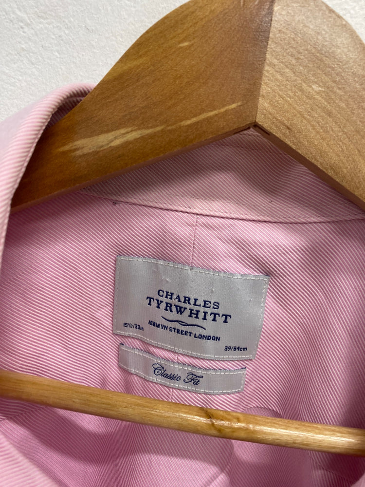 Fabulous duo of Charles Tyrwhitt Shirt 15.5" Pink and Yellow slim fit #850 LG276