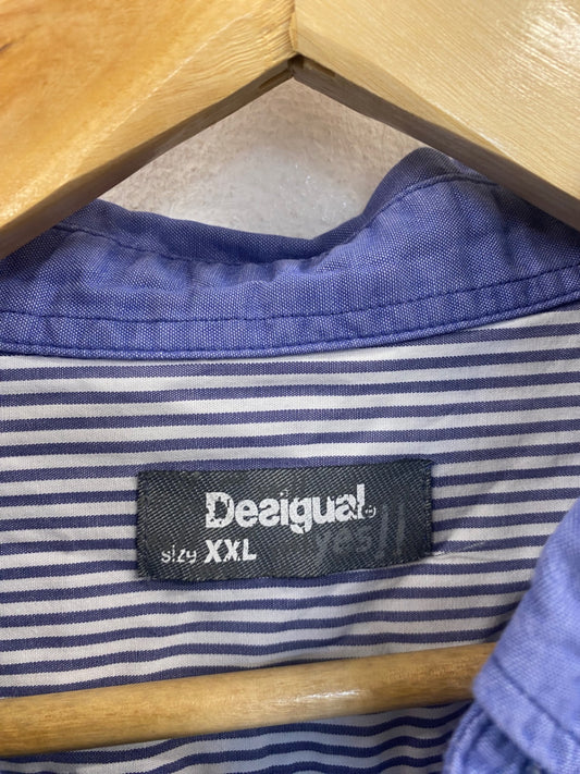 Fabulous Desigual block patterned Shirt XXL Blue LG276