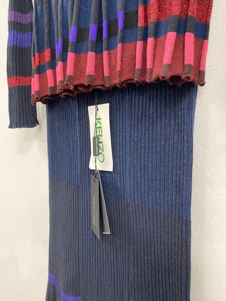 Fabulous Kenzo occasion party outfit Dress Co ord UkXS Metallic Navy NF494