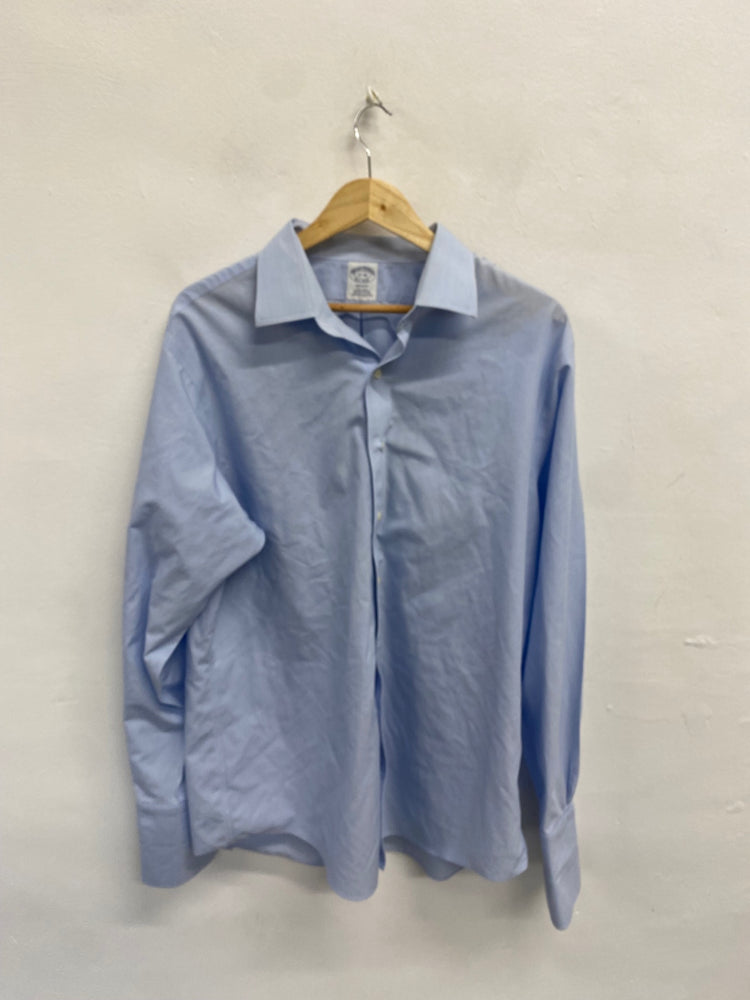 Fabulous Brooks Brothers Shirt 17” formal French cuff Light Blue SH493
