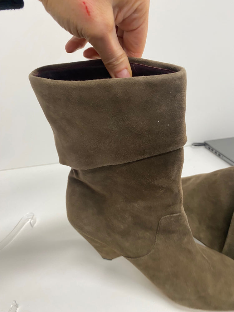 Fabulous H&M Suede mid calf Boots UK6 Khaki LT002