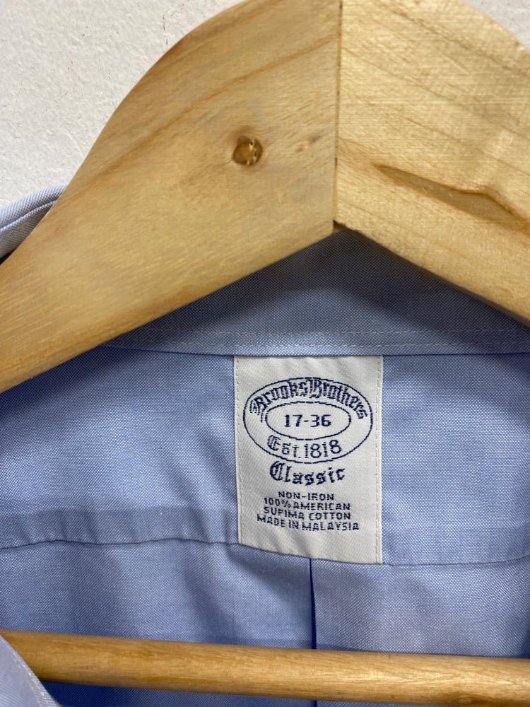 Fabulous Brooks Brothers Shirt 17” Light blue Cotton marked formal shirt (2) SH493
