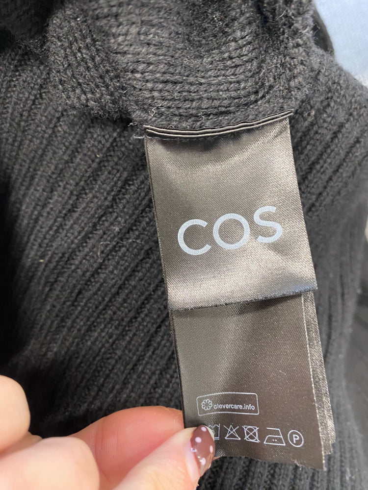 Fabulous Cos 100% wool Knitted Dress UK 8/10 Black LT002