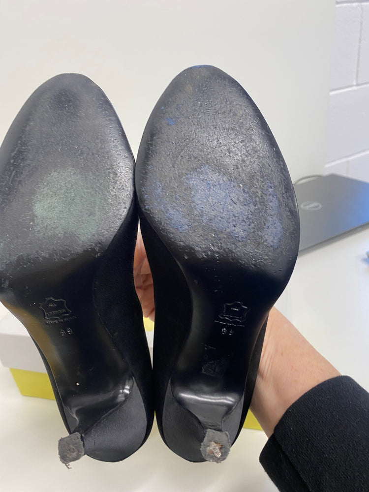 Fabulous Magrit black peep toe party Heels UK6 Black KF221