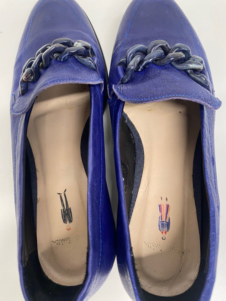 Fabulous Paul Smith Cora Leather Loafers UK5 Blue Chain KF001