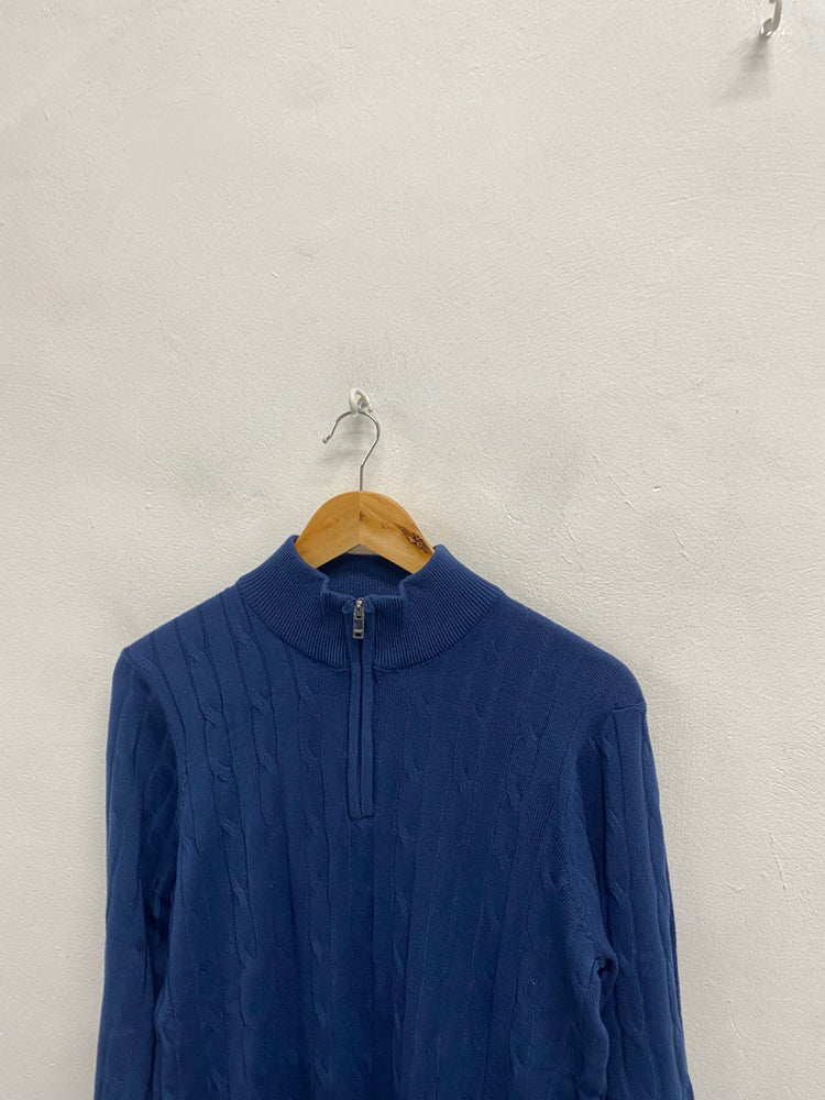 Fabulous Ciao cable knit Sweater UK S Blue KF221