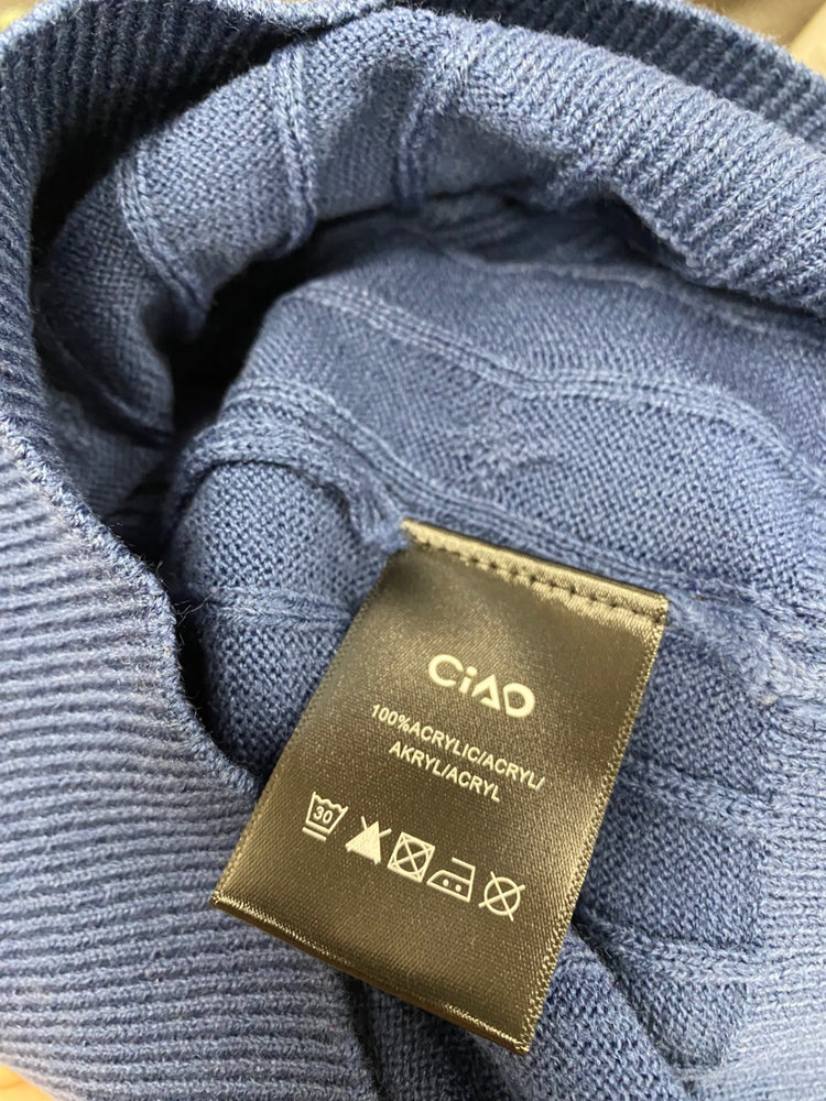 Fabulous Ciao cable knit Sweater UK S Blue KF221