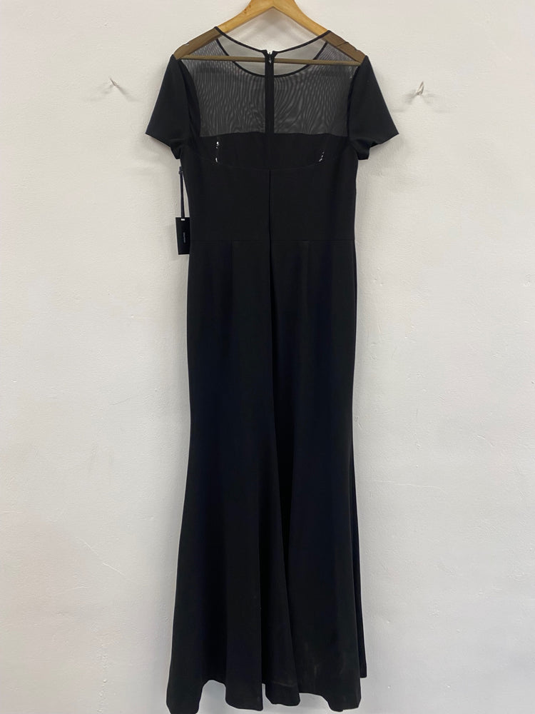 Fabulous Vera Wang evening maxi Dress UK12 Black RG99