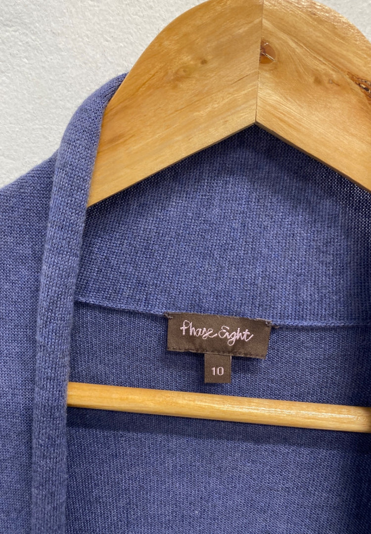 Fabulous Phase Eight Cardigan silk wool cashmere UK 10 Blue ombre KF221