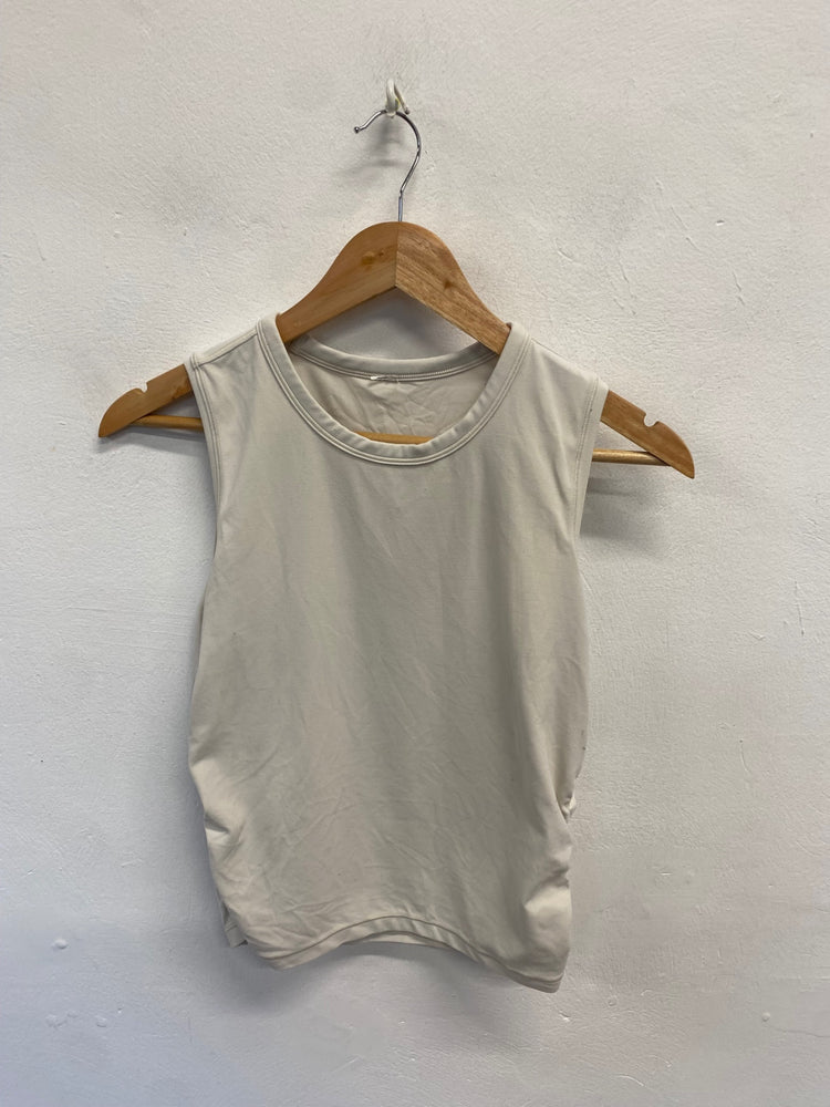 Fabulous Lululemon Gym vest UK 10/12 Cream ruched AC504