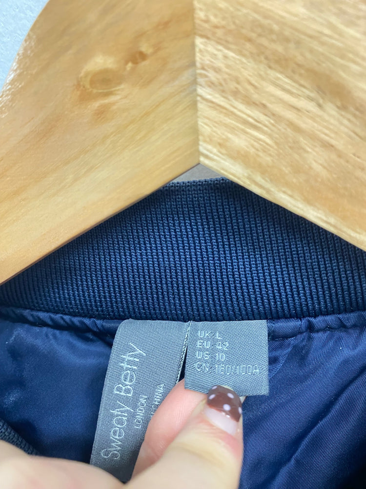 Fabulous Sweaty Betty Bomber Jacket UK 14 Navy AC504