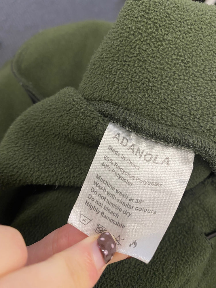 Fabulous Adanola Fleece Jumper UK 16 khaki Green zip AC504