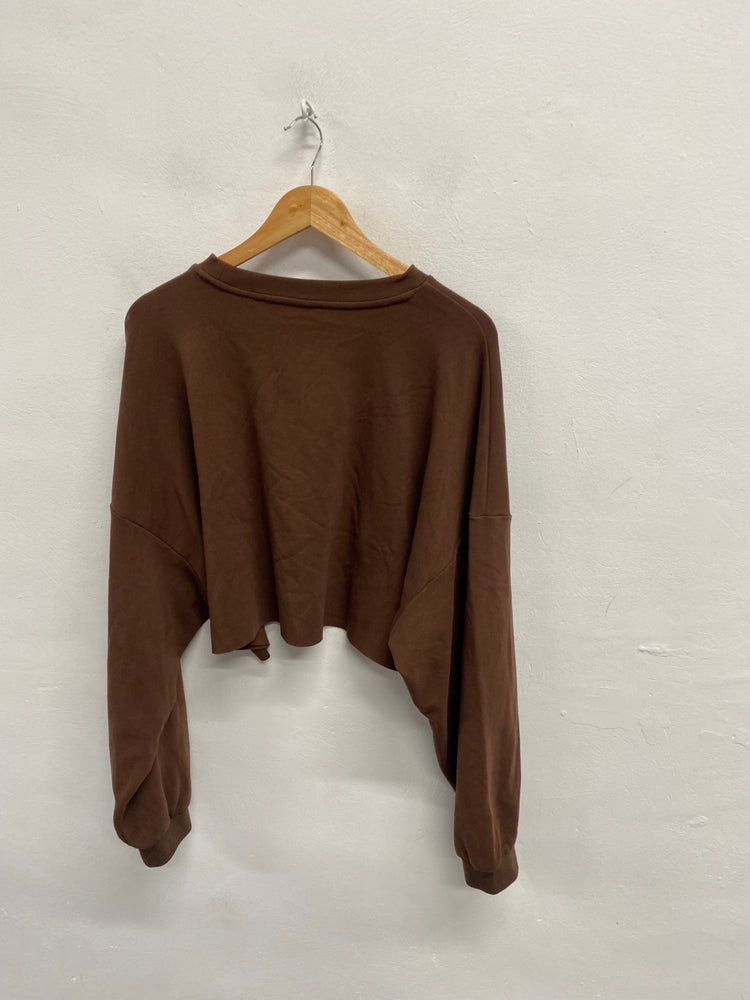 Fabulous Weworewhat x luisaviaroma Sweater crop UK 14 Brown AC504