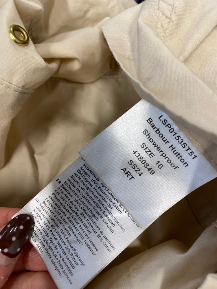 Fabulous Barbour rare Hutton showerproof Jacket UK 16 Beige AC504