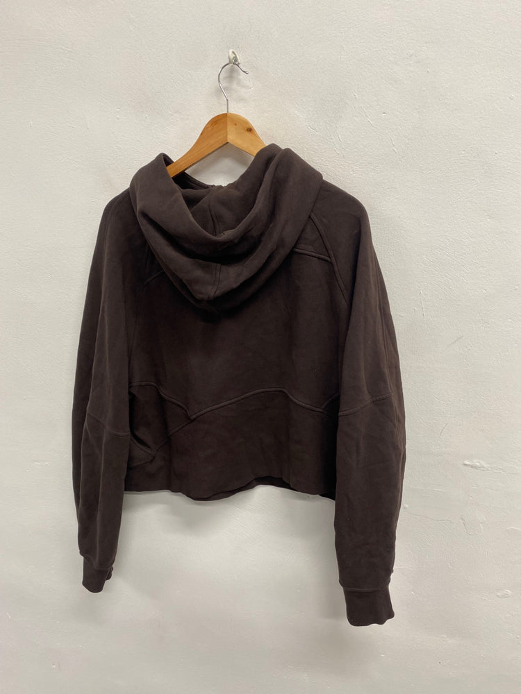 Fabulous Lululemon scuba zip Hoodie UK 16 Brown AC504