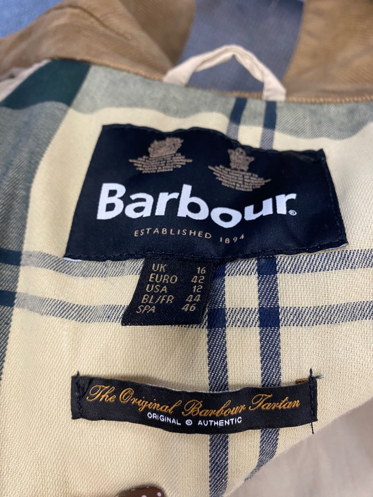 Fabulous Barbour rare Hutton showerproof Jacket UK 16 Beige AC504