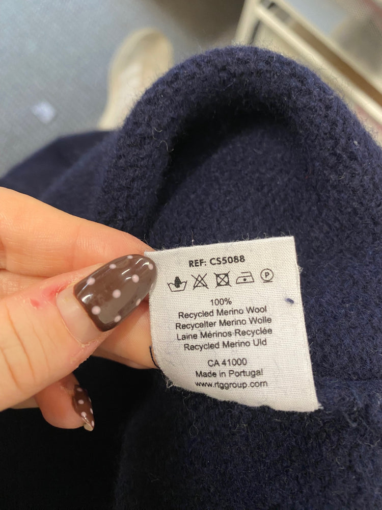 Fabulous Colourful standard wool Knitted jumper UK XL Navy Blue AC504