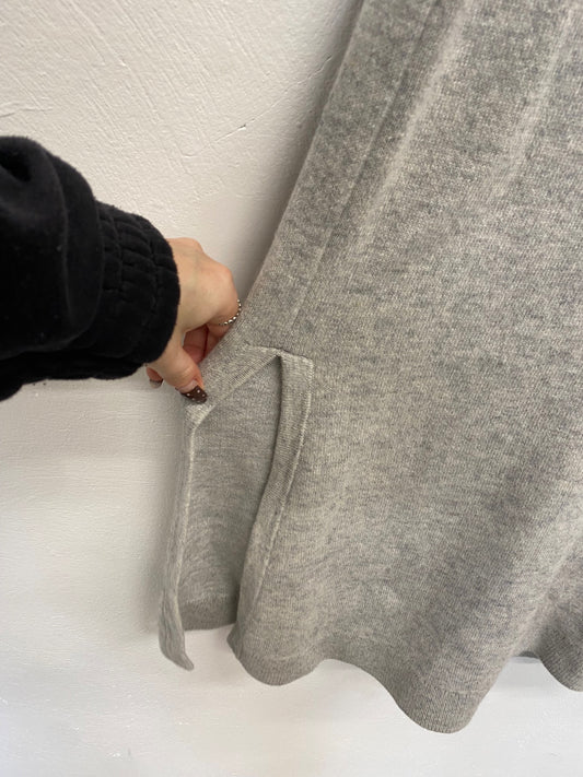 Fabulous Mint Velvet Knitted Dress fold over wool blend UK 12 Grey NN505