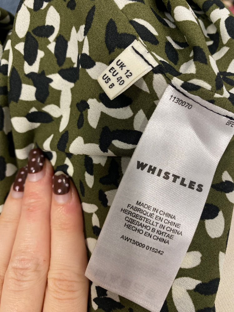 Fabulous Whistles Midi Skirt UK 12 Khaki black speckle NN505