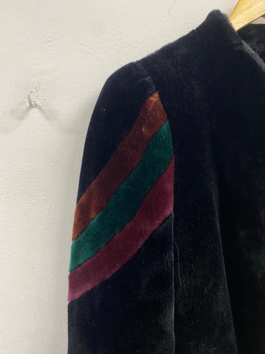 Fabulous retro Osdin Faux fur Scottish jacket UkS Black Vintage AW002