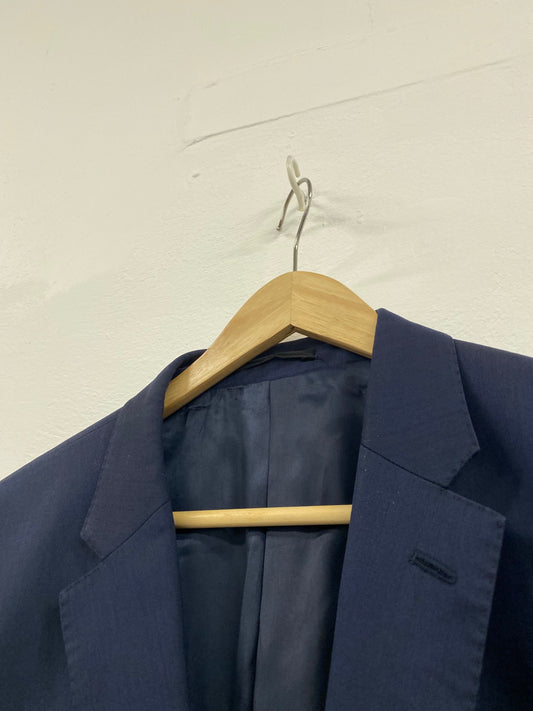 Fabulous TM Lewin Suit Merino & mohair 40L W34R Navy Blue Smart NN505