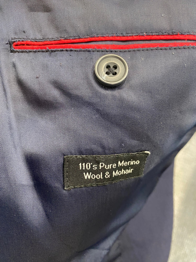 Fabulous TM Lewin Suit Merino & mohair 40L W34R Navy Blue Smart NN505