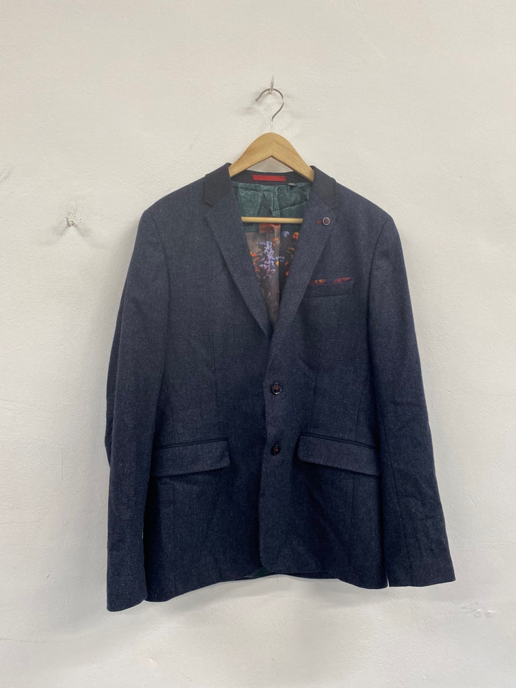 Fabulous Ted Baker Edeson Tweed Dandy Blazer 38R Dark Navy size 3 NN505