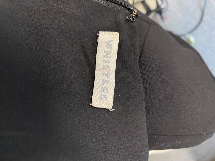 Fabulous Whistles formal office Midi Dress UK 12 Black NN505